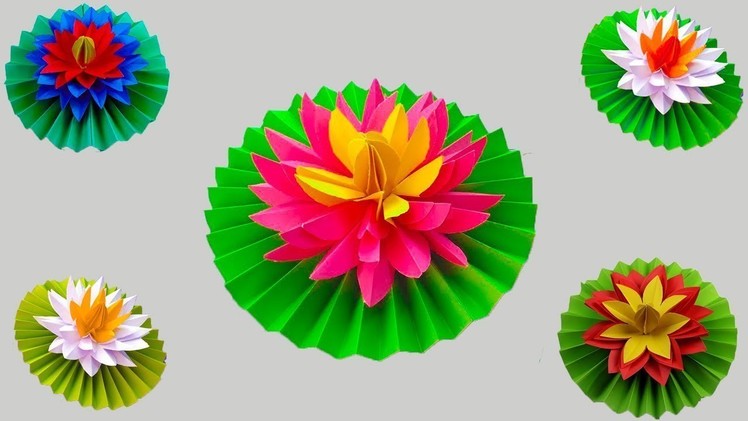 কাগজ দিয়ে তৈরী করুন সুন্দর শাপলা ফুল। ll How to Make Most Beautiful Lotus. Water Lily With Paper!!!