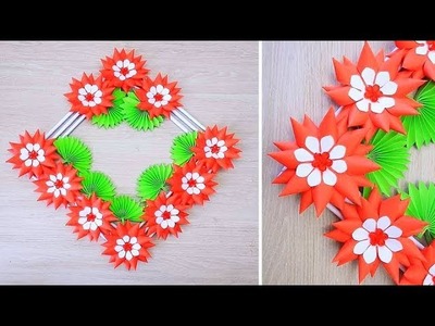 Wall Decoration Ideas | Beautiful Wall Hanging Making at Home | Paper Flower Wall Hanging 2803