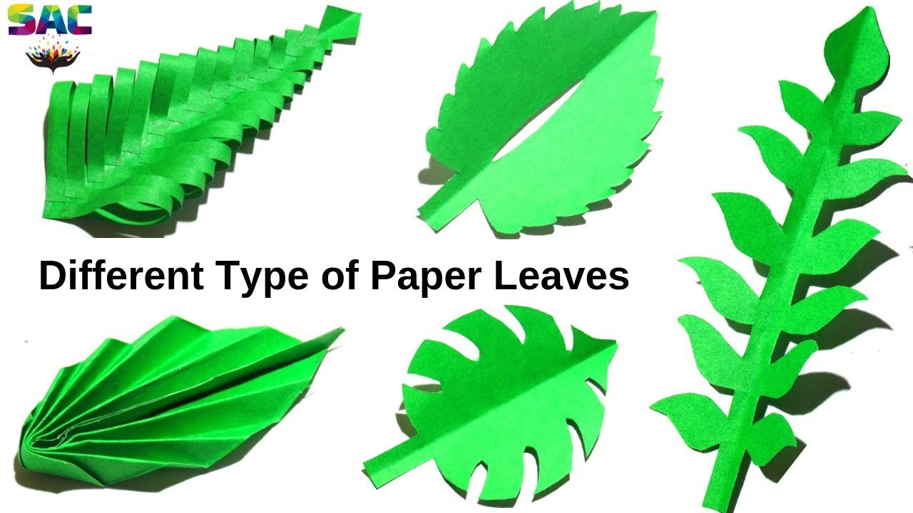 5 Different Type of Paper Leaves, Paper Leaf, Paper craft Idea, Diy