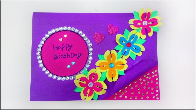 Beautiful Happy Birthday Greeting card idea. DIY Greeting Pop up Cards for Birthday.