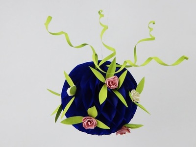 Decoration ball with quilling roses DIY Deko Kugel mit Rosen