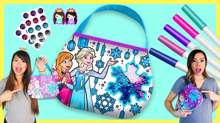 Disney Frozen 2 DIY Coloring Purse! Marker Challenge!