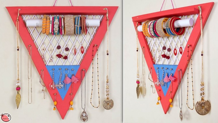 DIY Bangle , Earring & Necklace Holder Making at Home || DIY Room Organizer