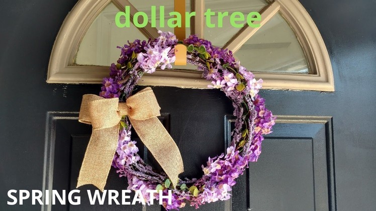 Diy dollar tree  spring lavender wreath.diy spring wreath. diy dollar tree wreath