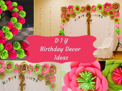 DIY: Floral Birthday Decoration. Color Themed Party Decor. 3D Floral Number.#Diybirthdaydecorations