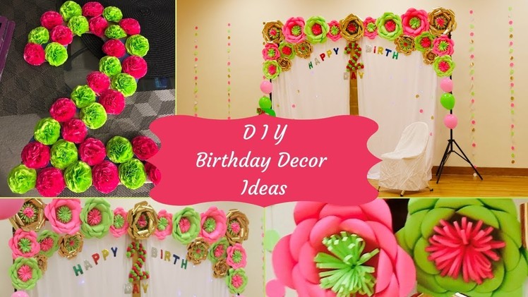 DIY: Floral Birthday Decoration. Color Themed Party Decor. 3D Floral Number.#Diybirthdaydecorations