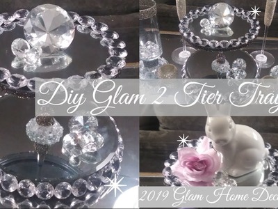Diy Glam 2 Tier Tray. Mirror Decor. 2019 Glam Home Decor Idea