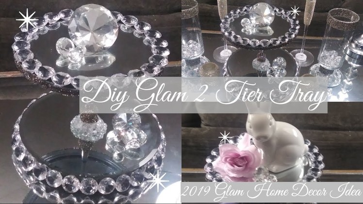 Diy Glam 2 Tier Tray. Mirror Decor. 2019 Glam Home Decor Idea