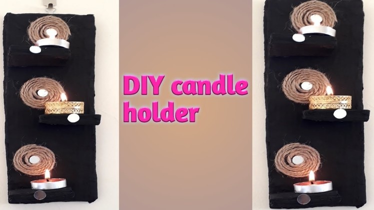 DIY home decor wall art using cardboard.DIY candle holder using cardboard.DIY wall decor 2019