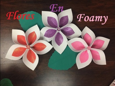 DIY: How to make a 2 Tone Beautiful Glitter Foam flower. Como hacer una flor doble tono en foamy