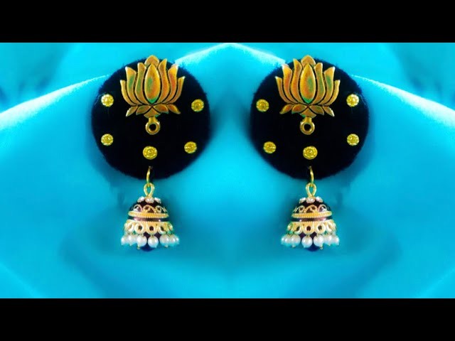 DIY||How to reuse old jhumkas in to new designer jhumkas.Making New Model Fabric Jhumkas
