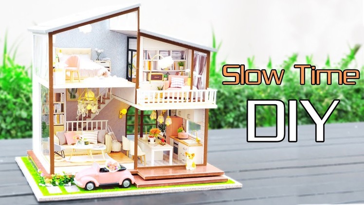 DIY Miniature Dollhouse Kit || Slow Time ( With Full Furniture & Lights )