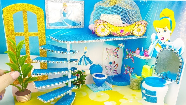 DIY Miniature Dollhouse Room ~ Cinderella Bedroom and Bathroom