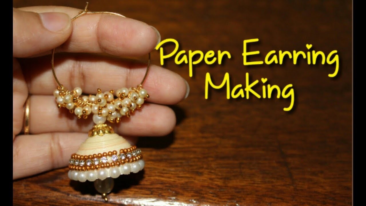 DIY.Paper Earring Making.How to Make Party Wear Earrings by Using Paper.कागज से बनाये ये झुमका घर मे