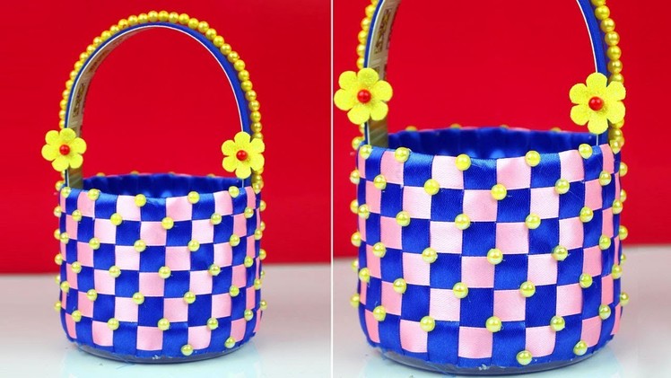 DIY Project | Weave Plastic Basket from Plastic Bottle | Best out of waste plastic bottle basket