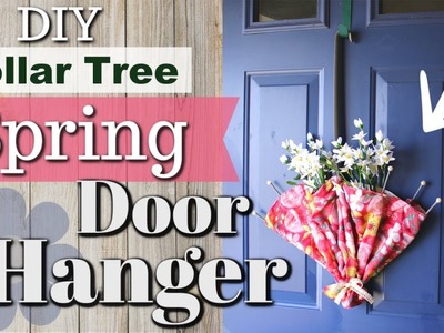 DIY Umbrella Door Hanger | Dollar Tree Spring Door Hanger | Krafts by Katelyn