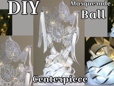Dollar Tree DIY Masquerade Ball LED Mask Centerpiece 2019