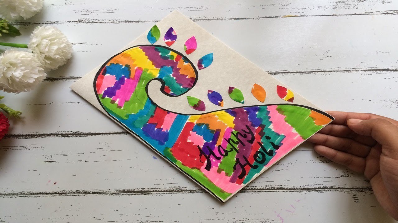 Easy Greeting Card Birthday Card Diy Holi Card Handmade Simple Easy Unique