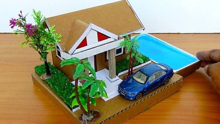 Easy & Quick Cardboard Mansion House with Swimming Pool #84 | DIY Crafts Ideas