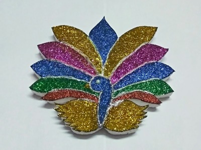 How to make peacock from thermocol.Thermocol art. DIY REMIX