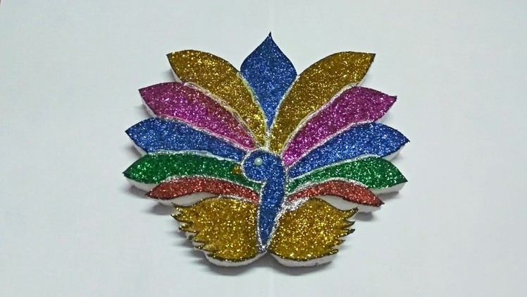 How to make peacock from thermocol.Thermocol art. DIY REMIX