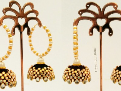How To Make Silk Thread Pearl Earrings At Home | Jhumkas diy | Jewelry Making | uppunutihome