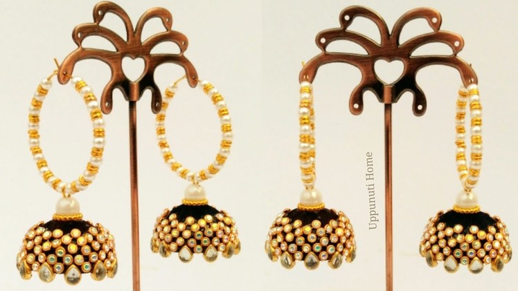 How To Make Silk Thread Pearl Earrings At Home | Jhumkas diy | Jewelry Making | uppunutihome