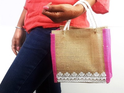 No Sew Handmade Jute Bag - Easy DIY Bag in 10 Minutes! Bag Making at Home