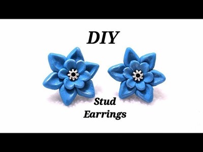 Polymer Clay Tutorials | 5 Minute DIY Jewelry | Easy To Make Polymer Clay Flower Stud Earrings