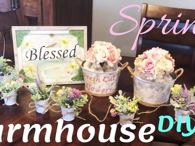 4 Spring Farmhouse DIY's | Home Decor from Dollar Tree Under $10 | Including Hanging Wreath