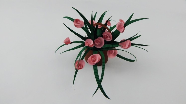 Decoration basket with flowers DIY quilling flower Deko Korb mit Blumen