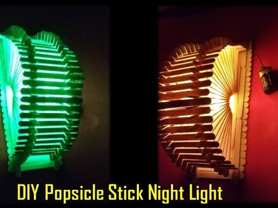 DIY Popsicle Stick Night Light making