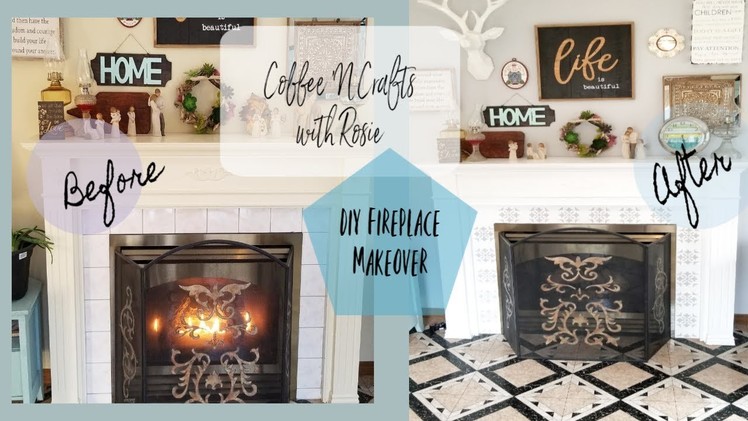 DIY Stenciled Fireplace Surround with Cutting Edge Stencils