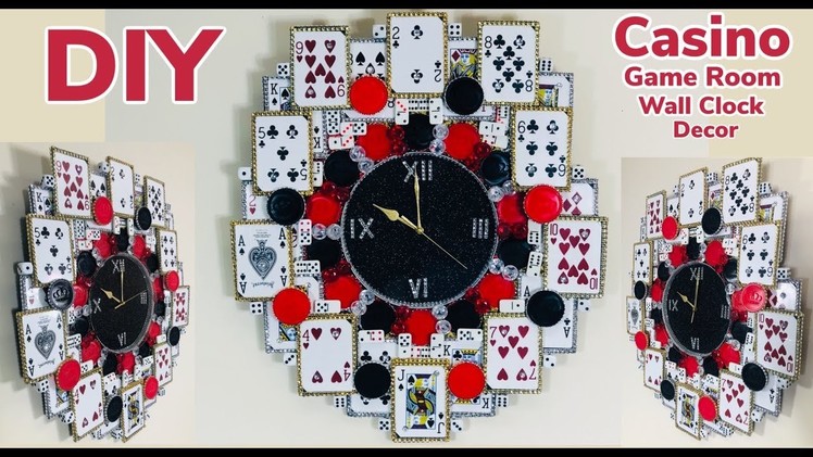 Dollar Tree DIY Casino Game Room Wall Clock Decor 2019. Good for father’s.Mother’s.