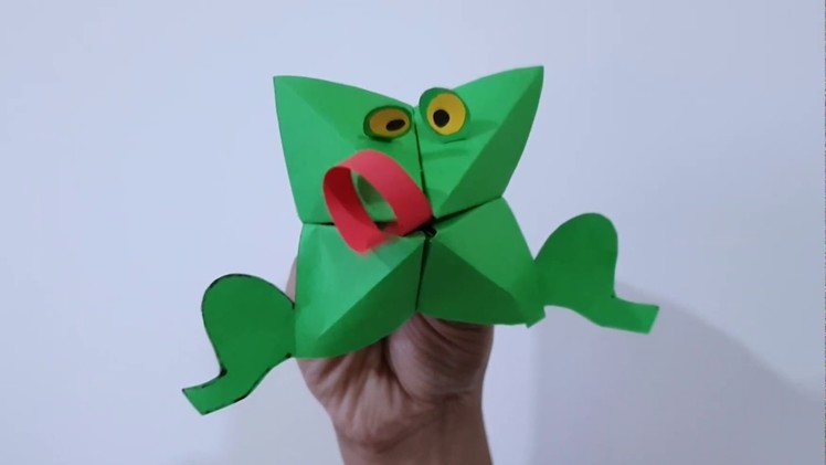 Easy paper frog for kids.Easy paper crafts.Crazy Frog