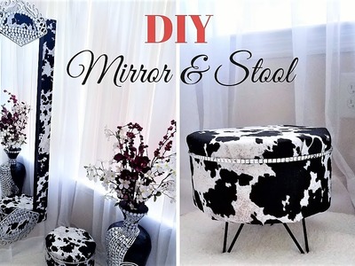 HOW TO DIY THE PERFECT MIRROR & STOOL SET FOR A POWDER ROOM| HOME DECORATING IDEA 2019
