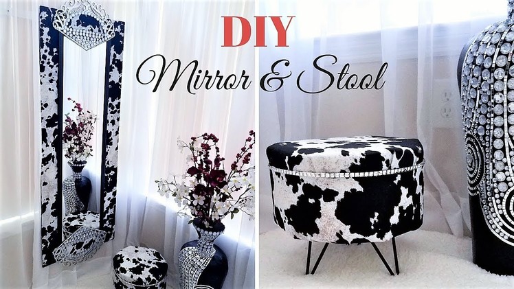 HOW TO DIY THE PERFECT MIRROR & STOOL SET FOR A POWDER ROOM| HOME DECORATING IDEA 2019