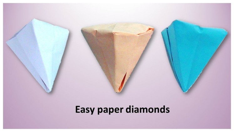 How to make easy paper diamonds (paper folding art: origami) step by step (coco art & craft)