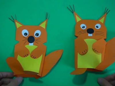 Paper Puppet Squirrel Paper Craft For Kids | paper craft art