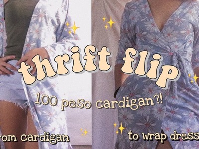 THRIFT FLIP! From cardigan to Wrap Dress?! | DIY | chescavent