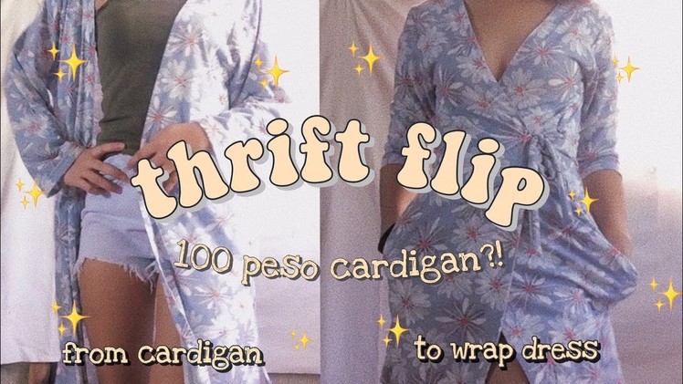 THRIFT FLIP! From cardigan to Wrap Dress?! | DIY | chescavent