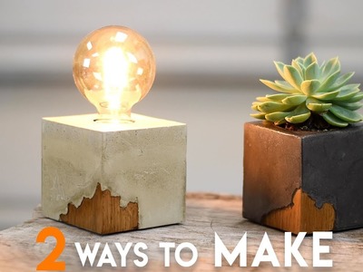 Wood in Concrete Desk Lamp | DIY