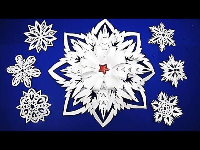 3D Snowflake - Paper snowflake - How to Make 3D Paper Snowflakes for Christmas decorations ш8