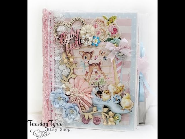 Baby Girl Prima Heaven Sent 2 Scrapbook Mini Album