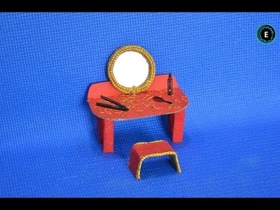 Barbie Mini Dressing Table | How To Make DIY Miniature Dressing Table For Doll | Miniature Crafts