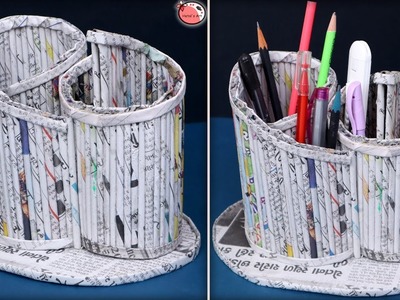 Best Out of Waste Idea || How to Make Pen Stand at Home || News Paper Craft