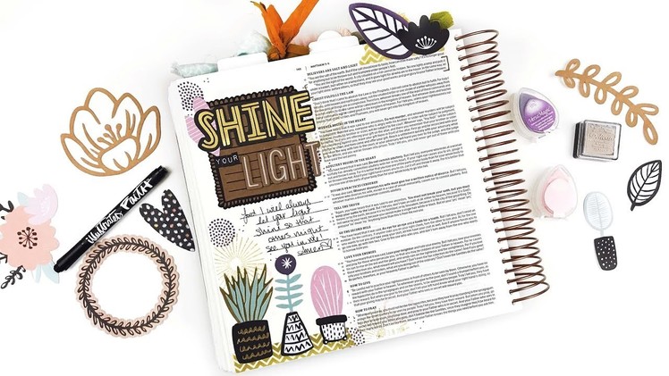 Bible Journaling Process | Shine Your Light | Scrapbook com Freebie!