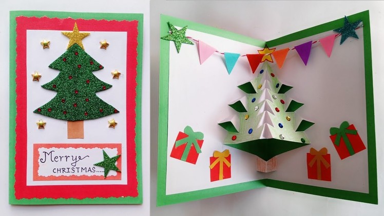 Christmas Pop Up Card.Pop Up Christmas Tree Card.How to make Christmas Greeting Card Idea
