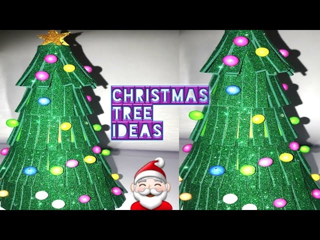 Christmas Tree Making | Christmas Tree From Glitter Foam Sheet | Christmas Tree Decoration Ideas |