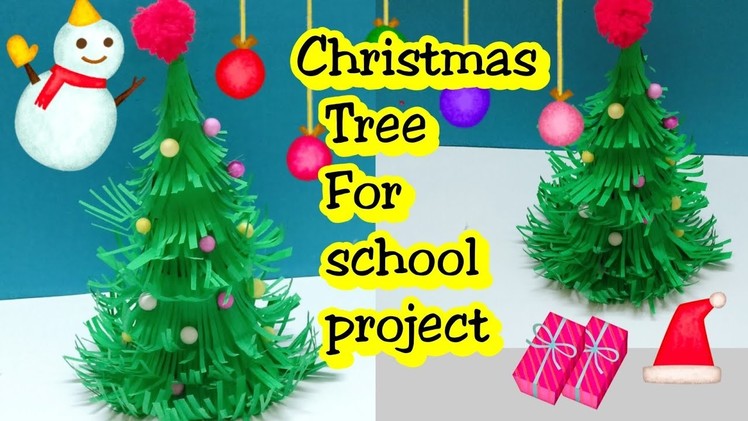 DIY Christmas tree | paper Christmas tree | how to make   Christmas tree for school project